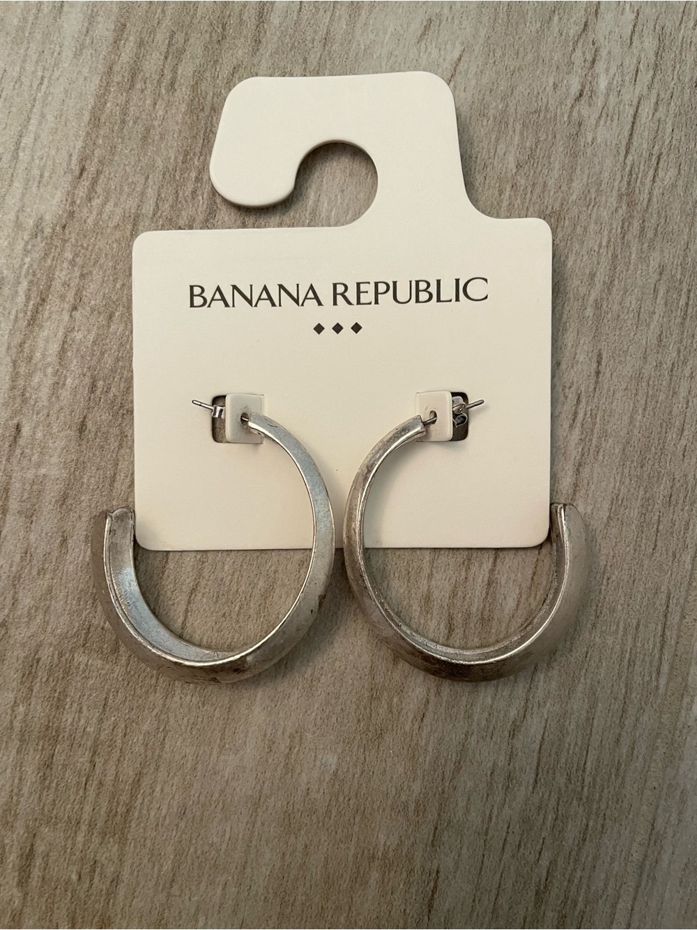 Banana Republic Silver Tone Hoop Earrings, NWT